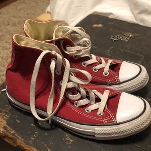 Red high top converse